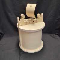 Bentwood Urn Box with Viking Ship, #359B - Image 2
