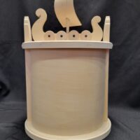 Bentwood Urn Box with Viking Ship, #359B - Image 3