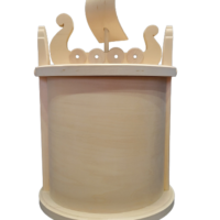 Bentwood Urn Box with Viking Ship, #359B