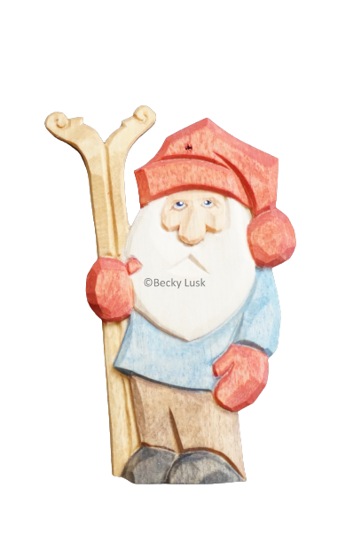 Nisse with Skiis Ornament