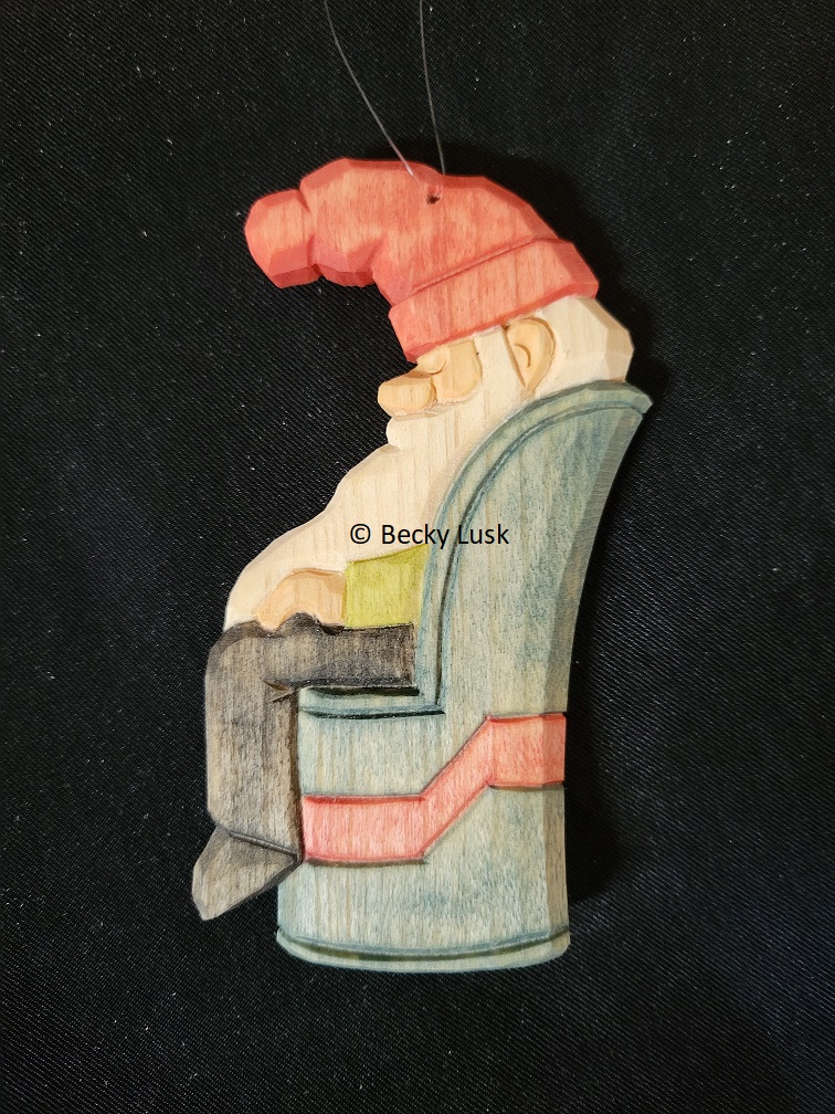 Nisse in Kubbestol Ornament - Image 2
