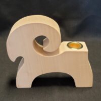 Thick Candle Goat, Brass Insert #727 - Image 4