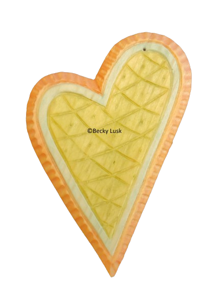 Orange/Green Heart Ornament